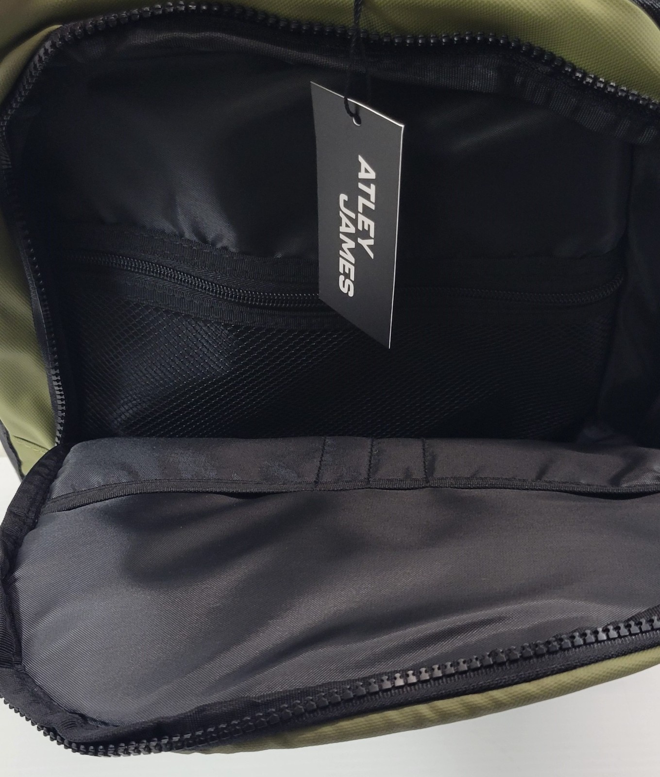 *Z1) Set of 2 Atley James Olive Green Travel Bags Toiletry Laptop Backpack