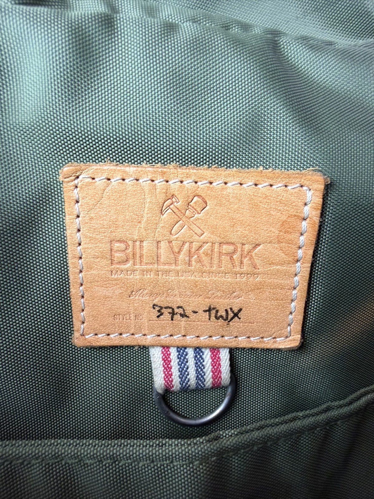 Billykirk Canvas & Leather Trim Rucksack Backpack Cotton Olive Tan Made In USA