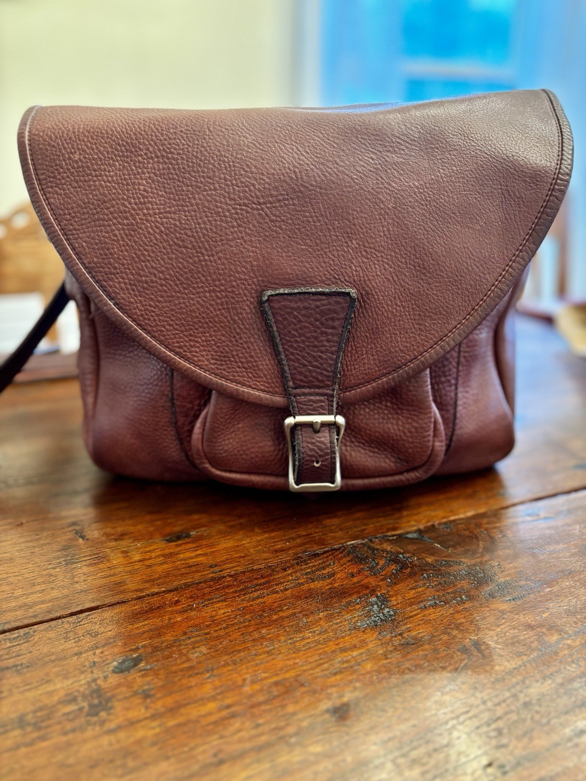 Vintage 1994 New York Leather Co Crossbody Bag Heavy Full Grain Leather NYC