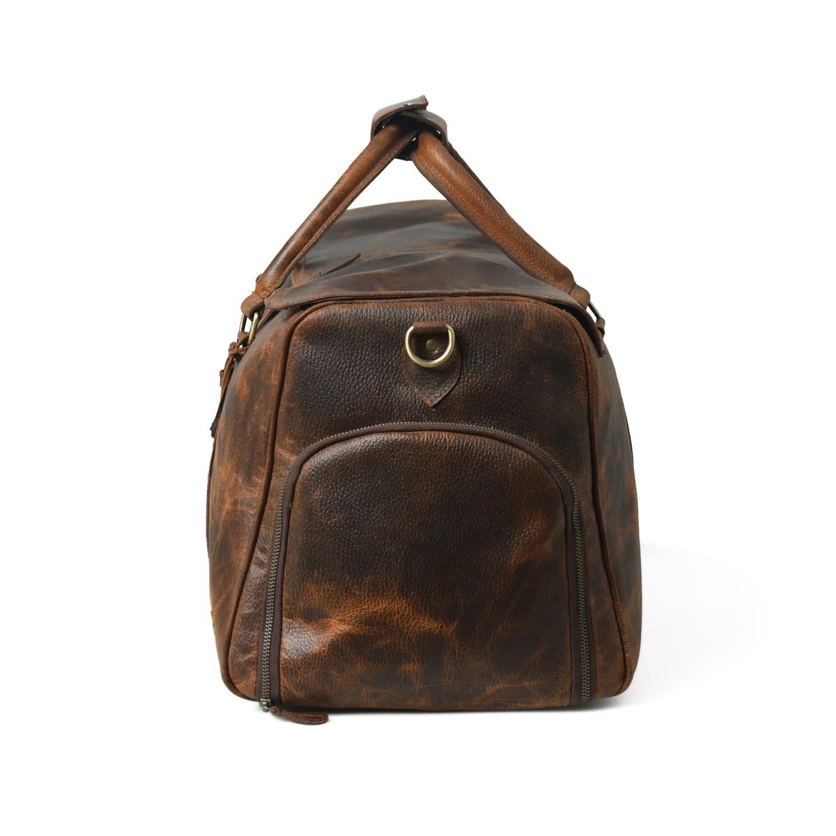 24″ Full Grain Buffalo Leather Duffle Bag Travel Weekender Carry On Brown