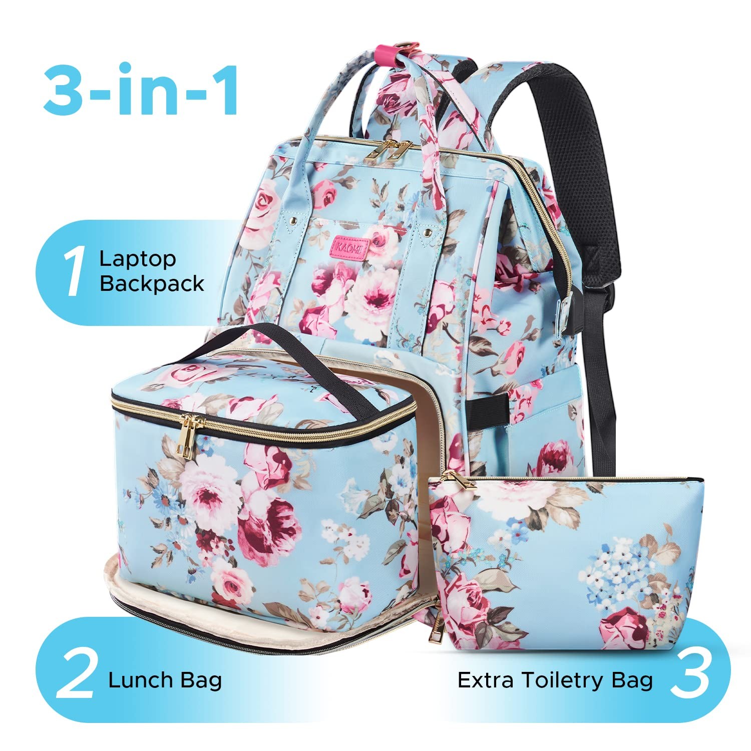 Lunch Backpack 15.6 Inch Laptop Backpack for Women with USB Port Nurse Gift T…