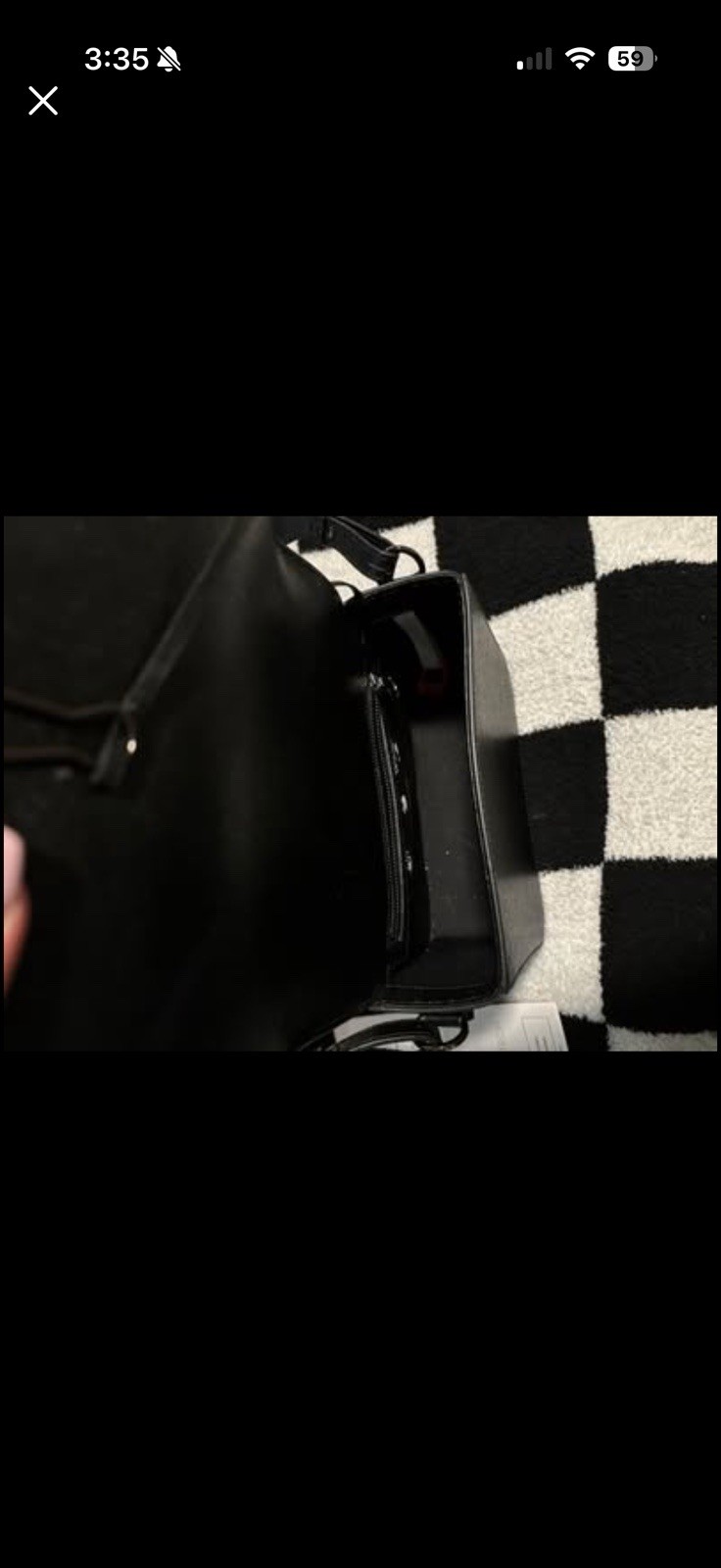 Off-White Striped Crossbody Bag Black White Zip Adjustable Strap Designer