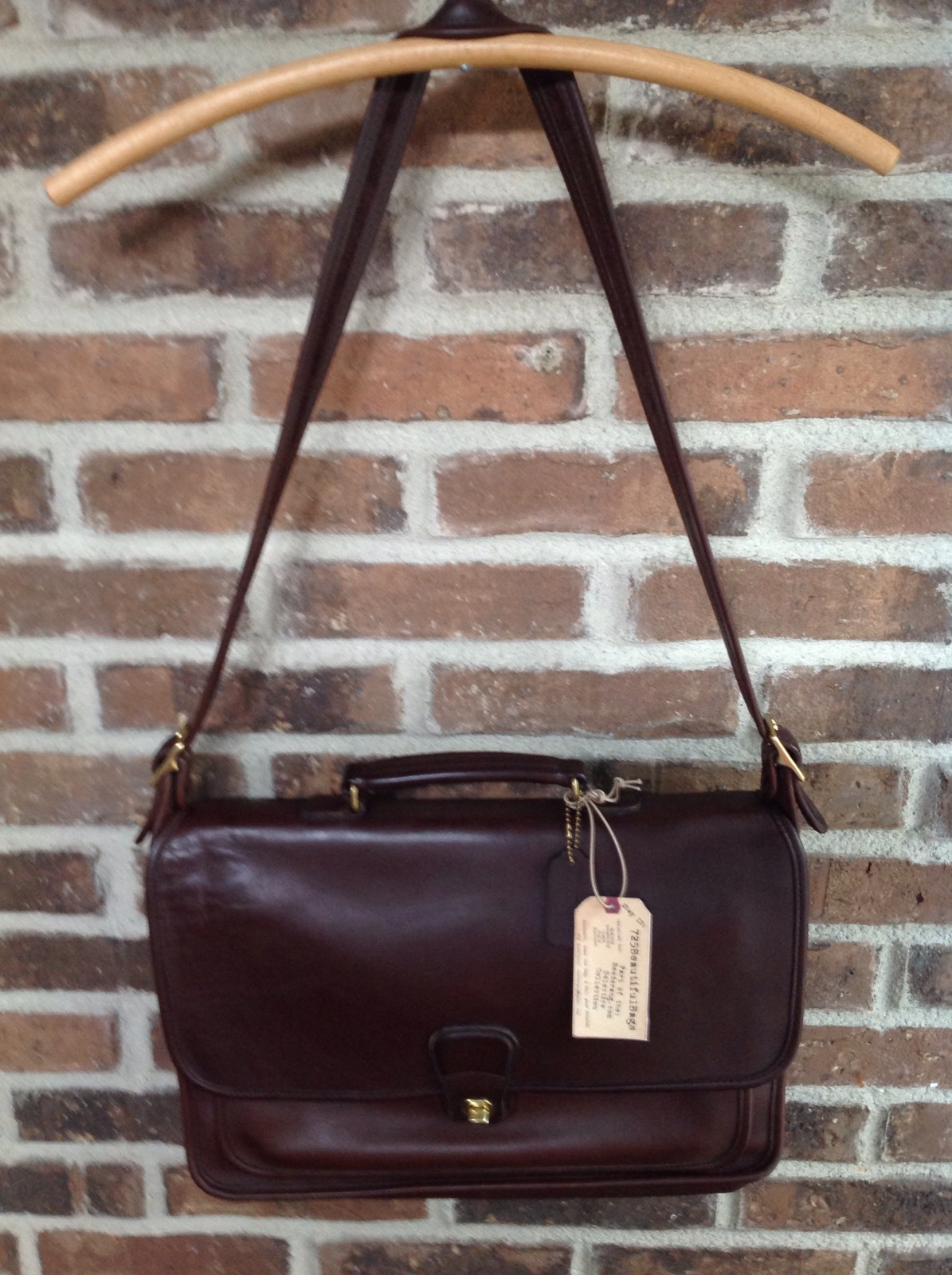 VINTAGE BROWN COACH GLOVE LEATHER MACBOOK BRIEFCASE MESSENGER BAG $R898