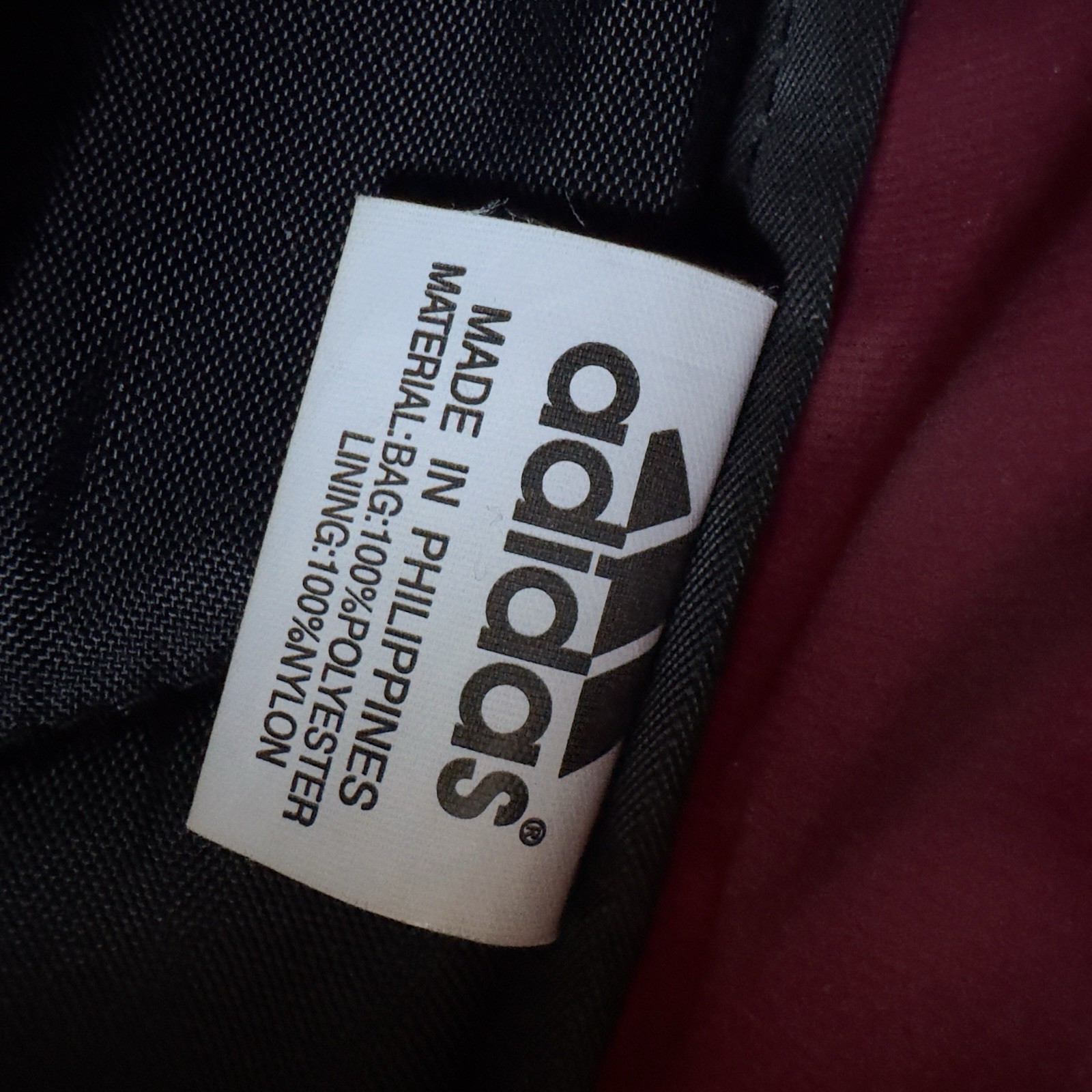 Vintage adidas 90s Backpack Burgundy Retro Sports Bag Tape 3 Stripe 18x13x7