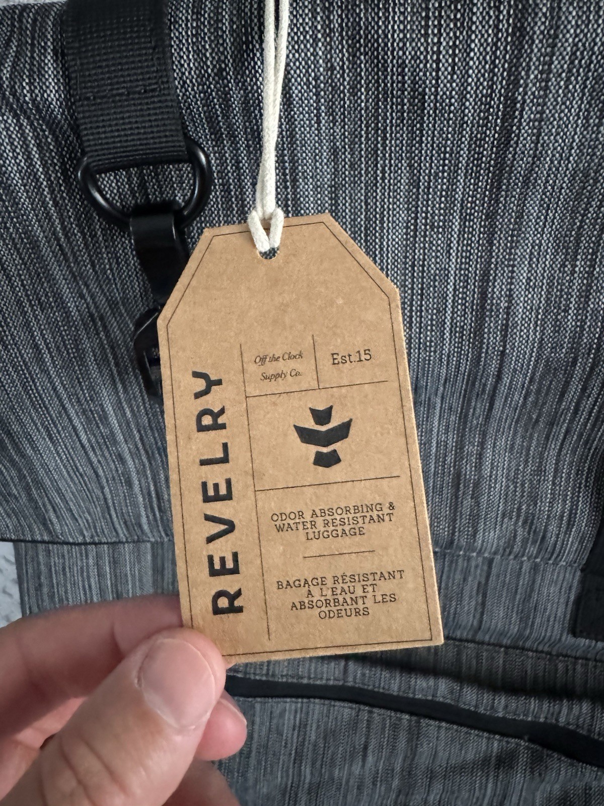 Revelry Drifter Smell Proof Rolltop 23L Backpack Striped Dark Grey Weedmaps NEW