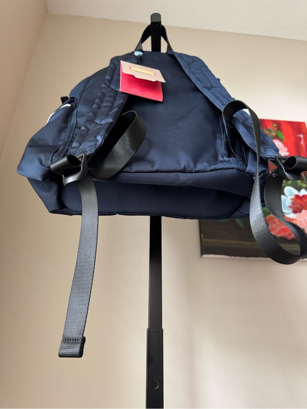 Hunter Black Navy Nylon Backpack with Red Accents – Everyday back pack