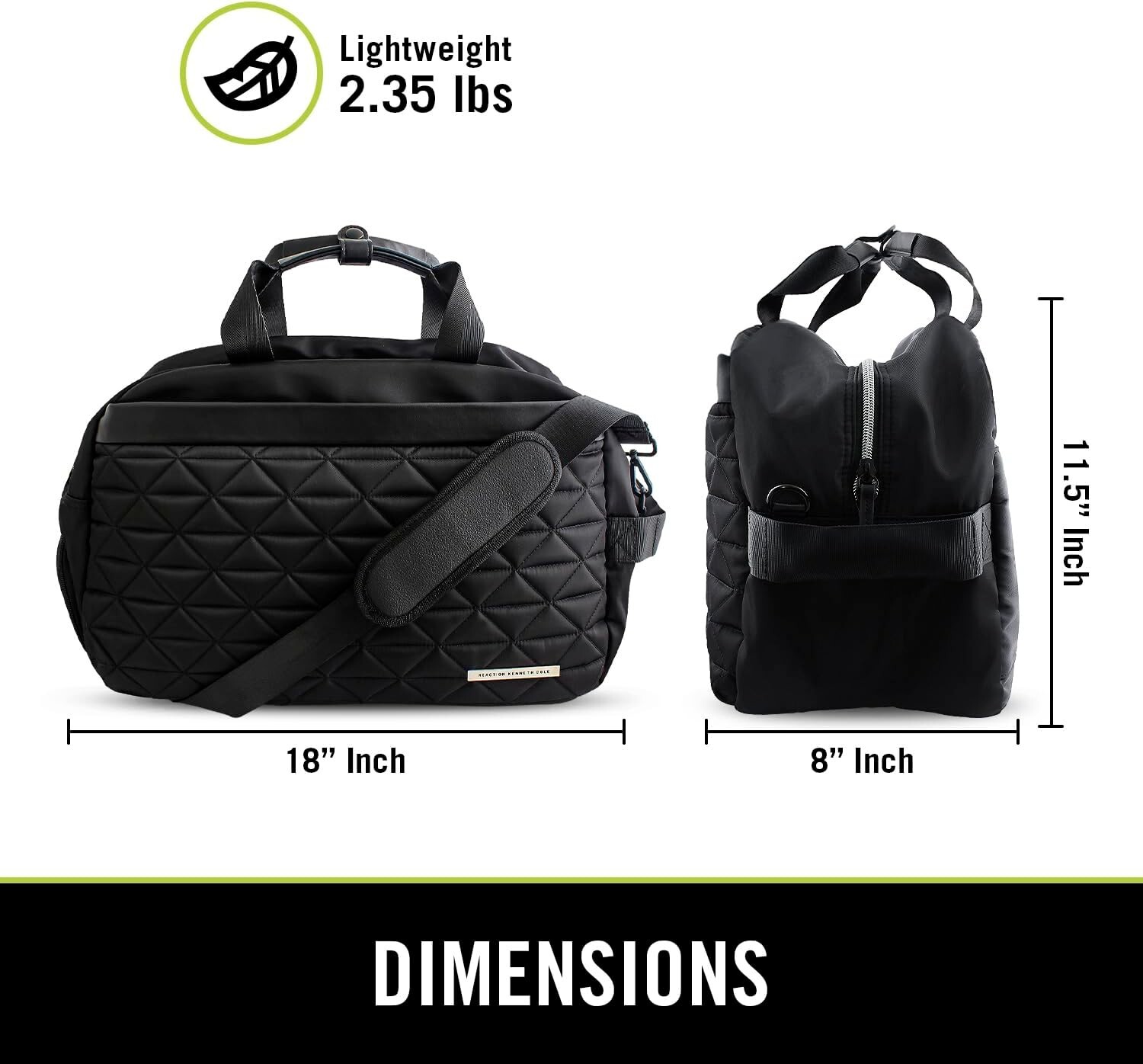 Kenneth Cole Reaction Duffle Bag Backpack Convertible Black Travel Laptop New