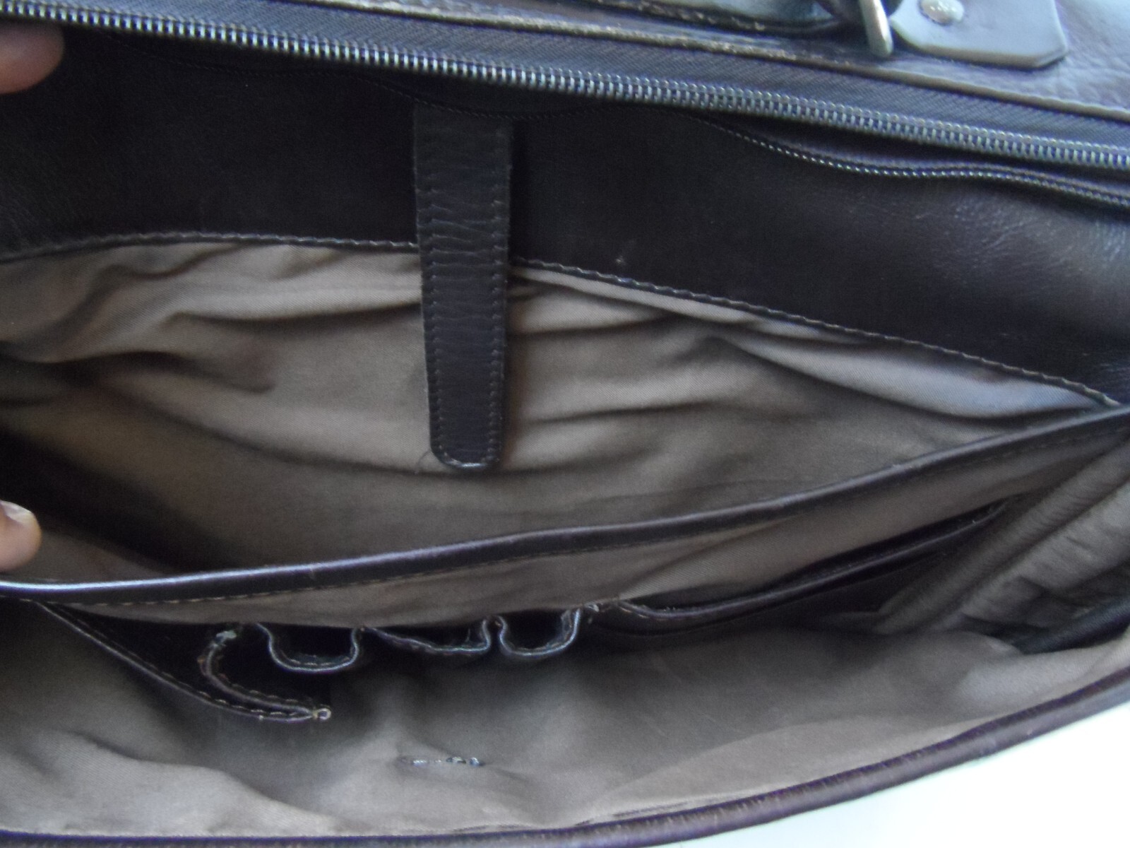 Queros Volare Group Brown Pebbled Leather Briefcase Padded ‘Laptop Bag 15.5x11x7