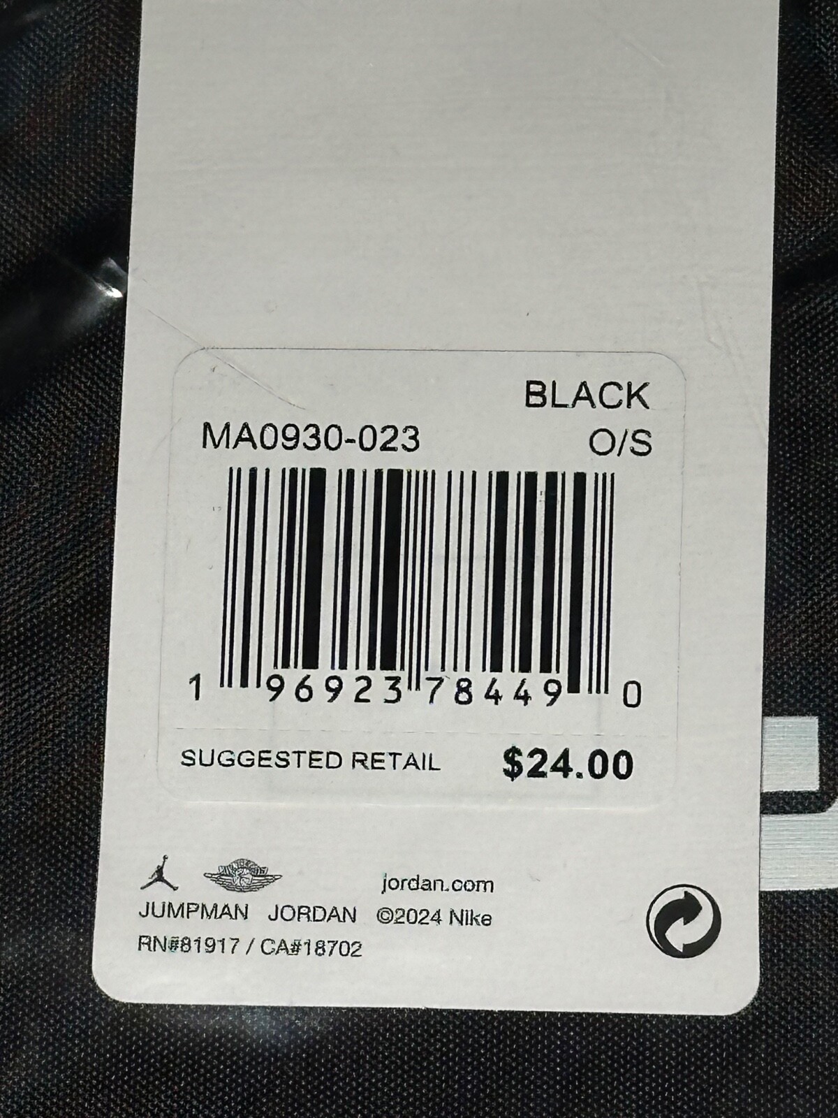 Supreme x Jordan Drawstring Bag Black Brand New – FW24
