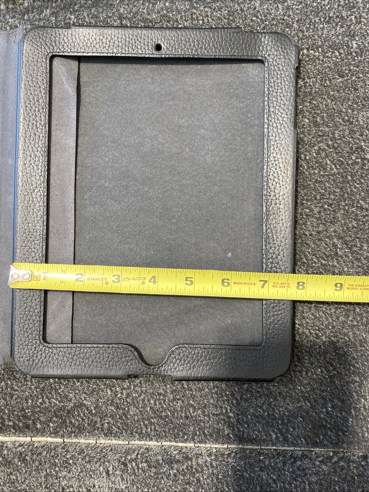 Cole Haan Classic Black Pebbled Leather Tablet iPad Android Case 9.75 X 7.75