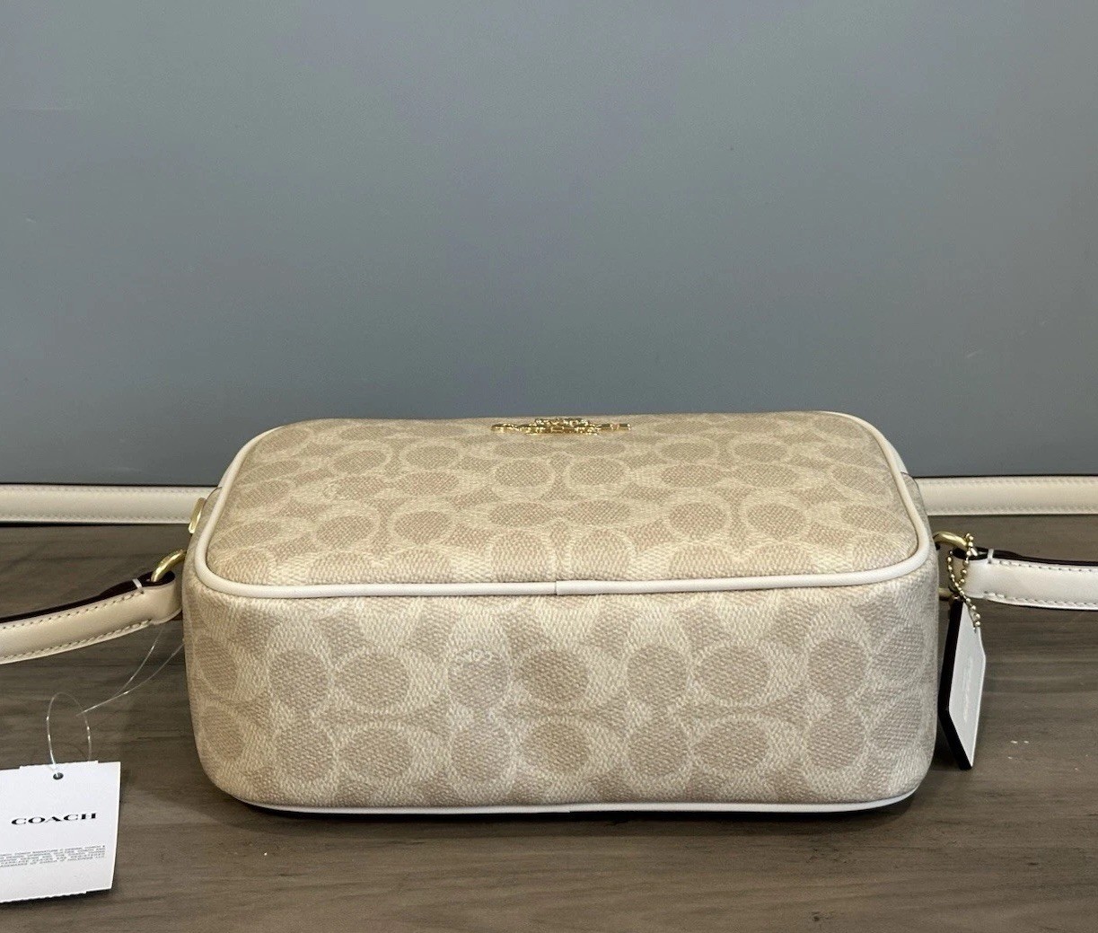 COACH Jamie Camera Crossbody Shoulder Bag Signature Canvas Sand/Chalk CZ186 NWT