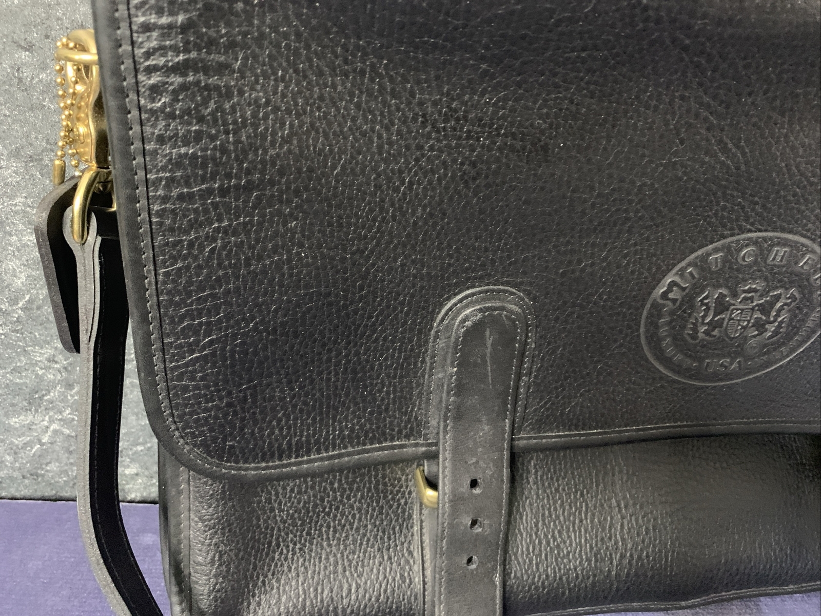 Mitchell USA Black Leather Luxury Messenger Bag And Wallet-2004 -Signed By Jerry