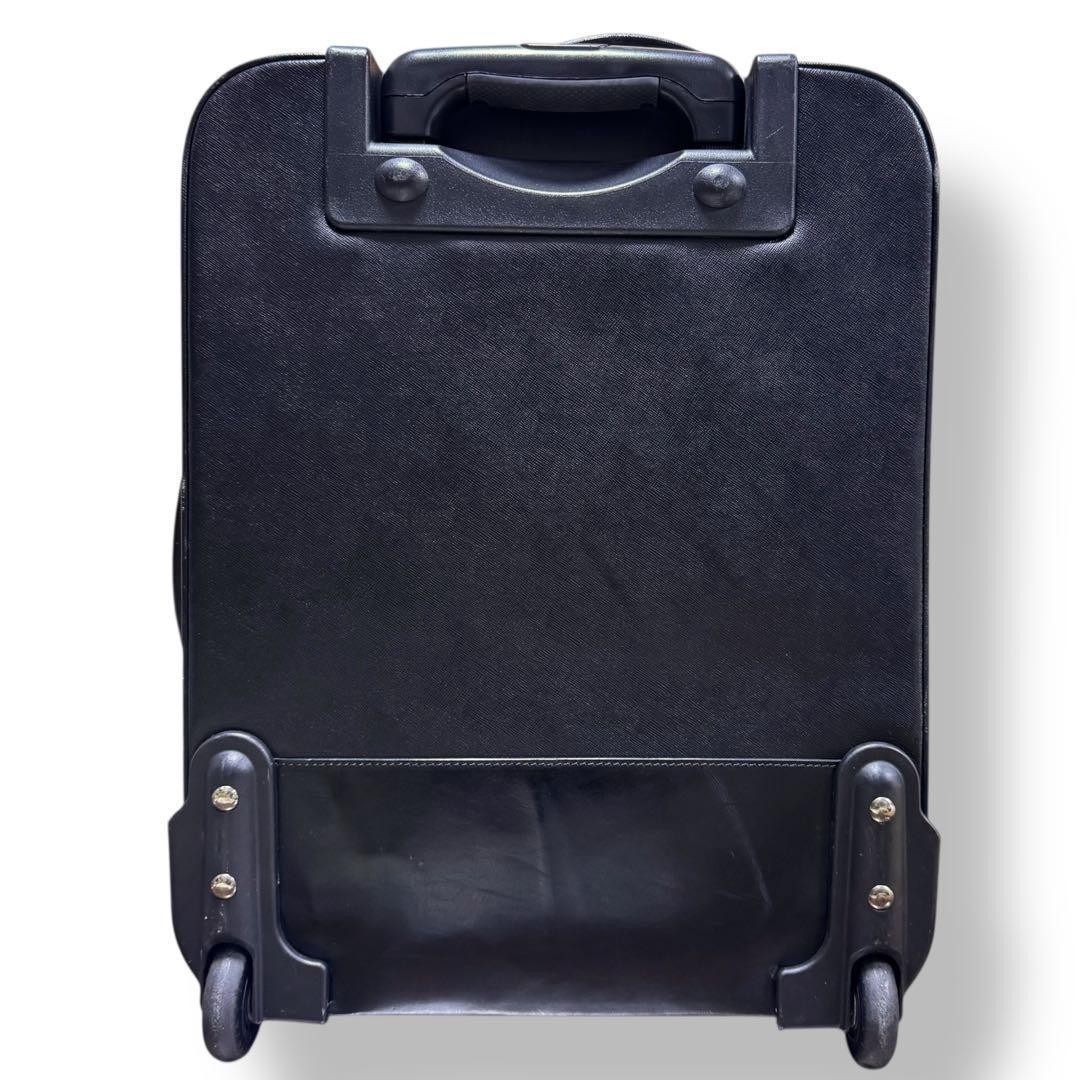 Giorgio Armani Leather Carry On Suitcase Black Made in Italy W36cm H45cm