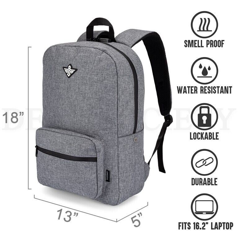 Erozul Legend Backpack Weather Resistant Lockable Bag w/ Odor Control – Graphite