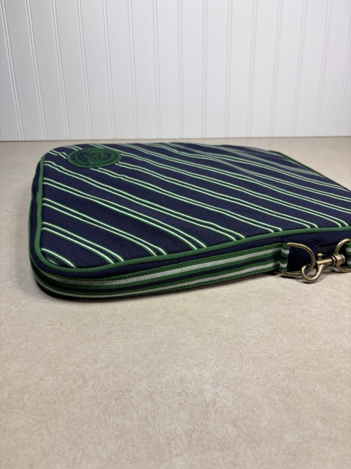 American Eagle Preppy Blue And Green Stripe Laptop Bag Crossbody One Compartment