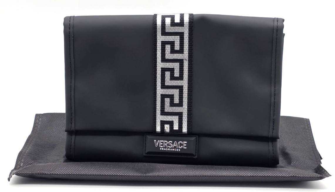 VERSACE Travel Case Pouch Toiletry Bag Black Institutional New with Dust Cover