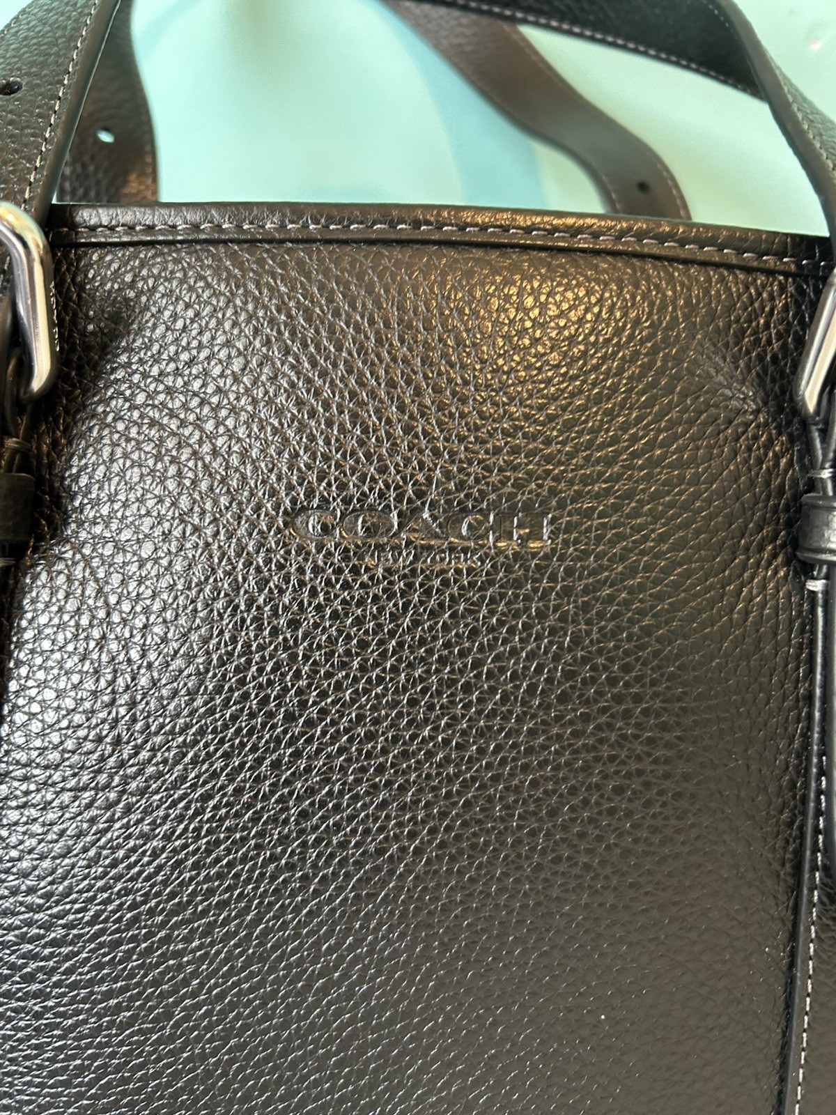 NWT Coach Unisex Warner Tote Bag Crossbody In Leather/Silver/Black CW213