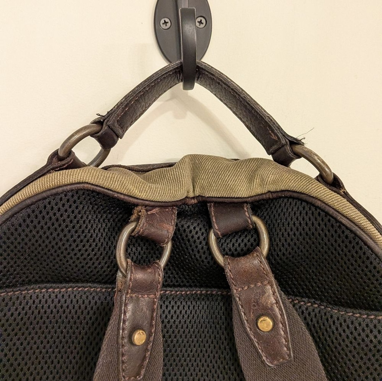 Fossil Estate Canvas Leather Backpack Unisex