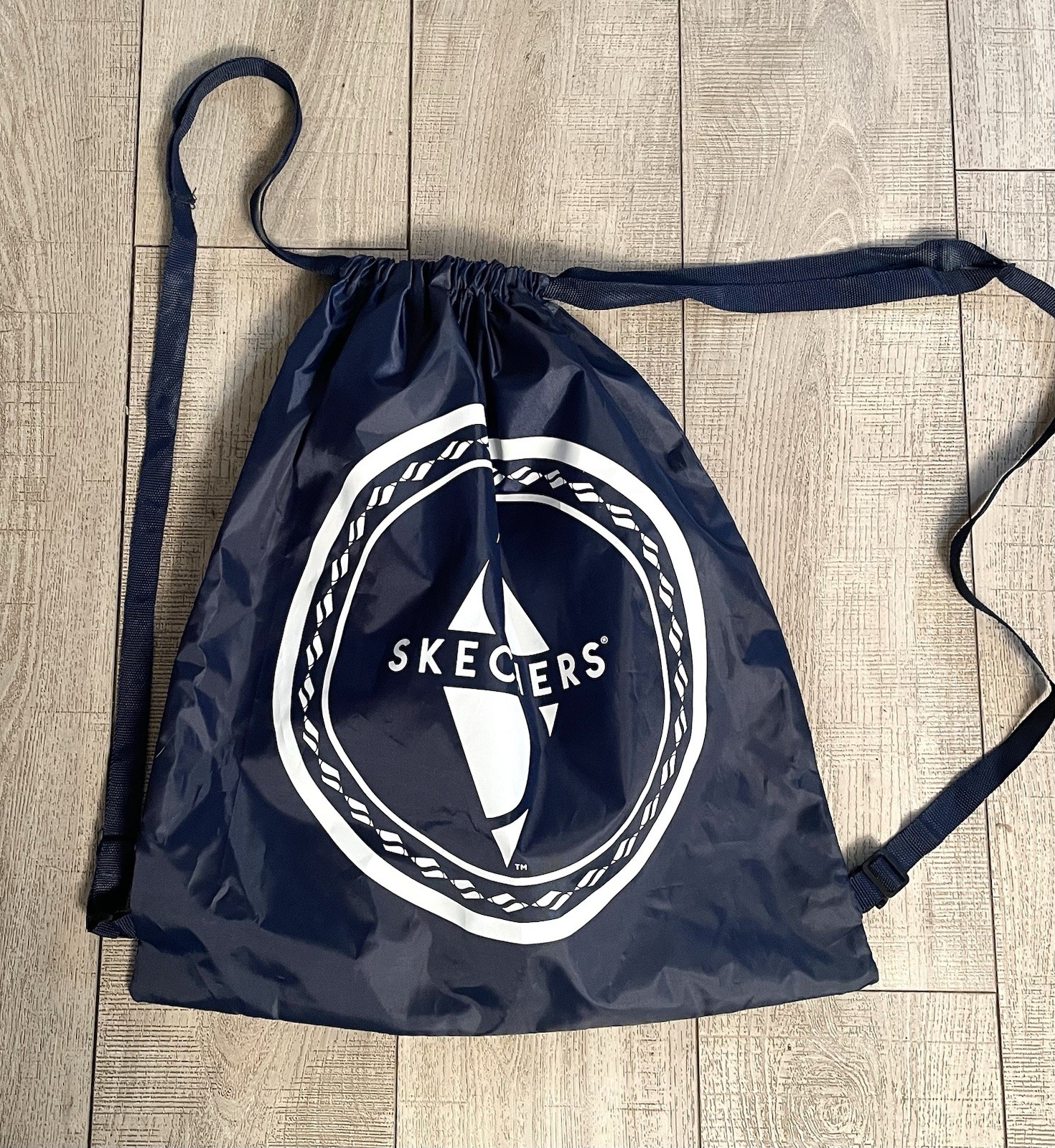 Skechers Brand Navy Blue Large Draw Sting Bag Backpack