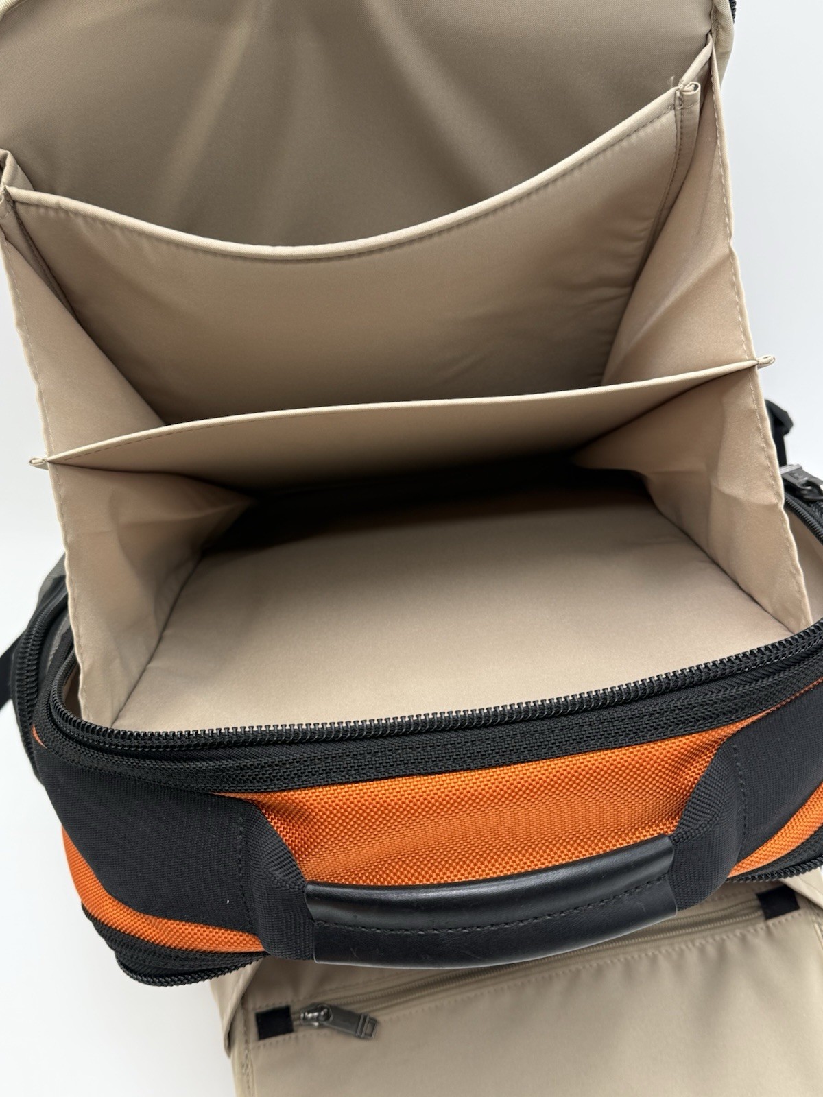 TUMI Alpha Bravo Knox Backpack Orange Gray Ballistic Nylon Laptop Bag MSRP $625
