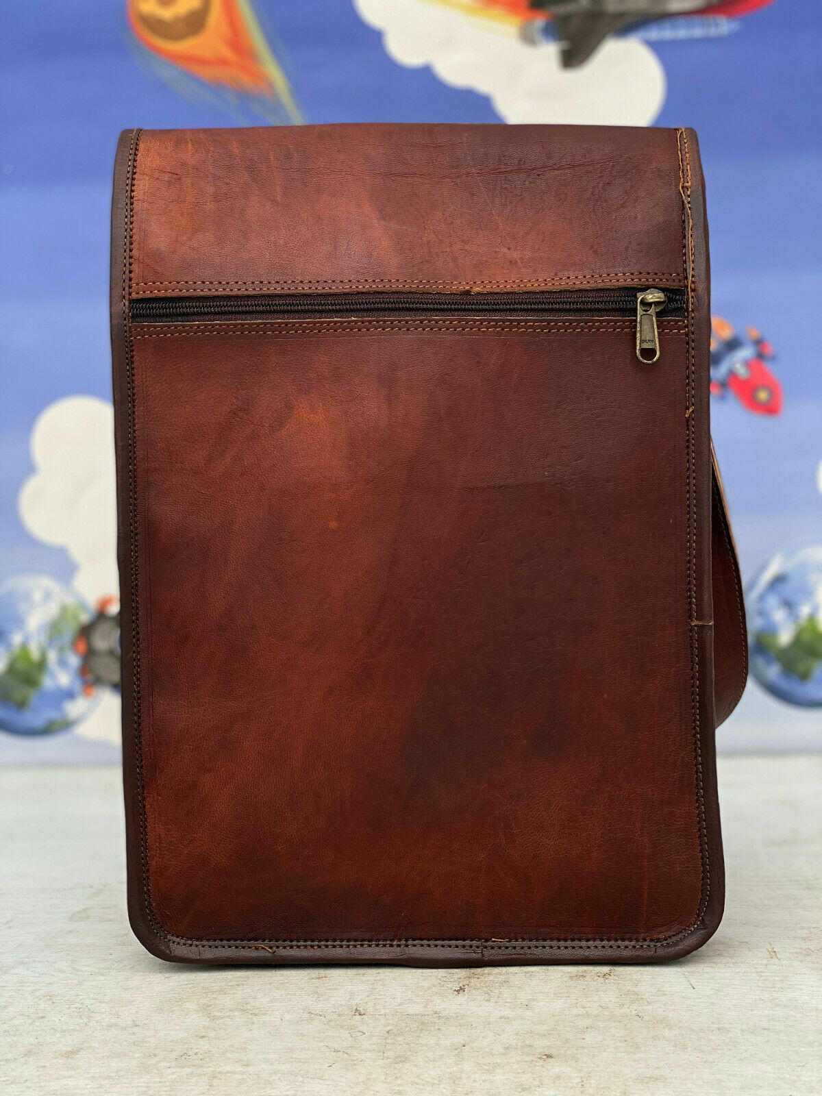 Leather Messenger Shoulder Laptop Bag Cross Body Satchel 11 Liter Men’s Rustic