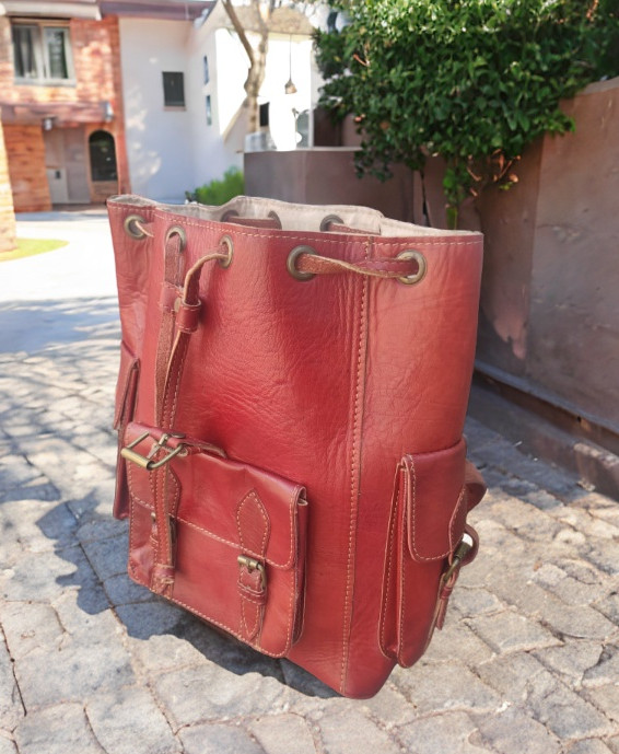 50% Off Moroccan leather Backpack , Handmade Leather Backpack 13 x 10 x 6