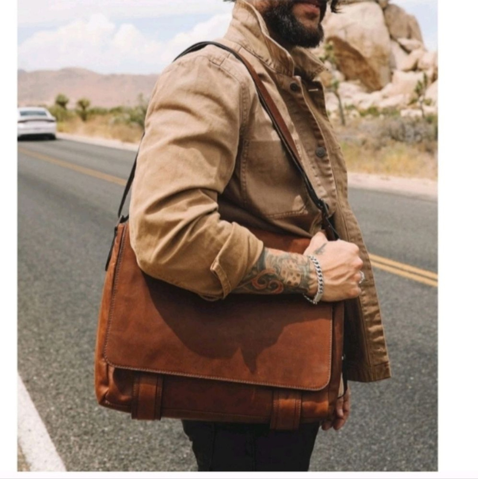 Frye Logan Brown Leather Messenger Bag