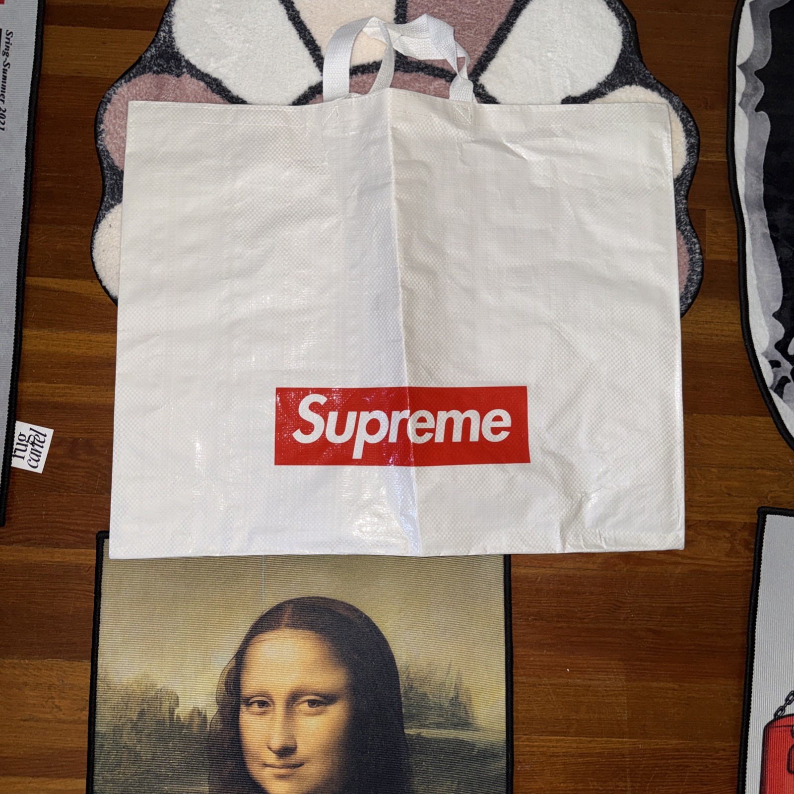 Supreme White Tote Large Shopping Bag Red Box Logo