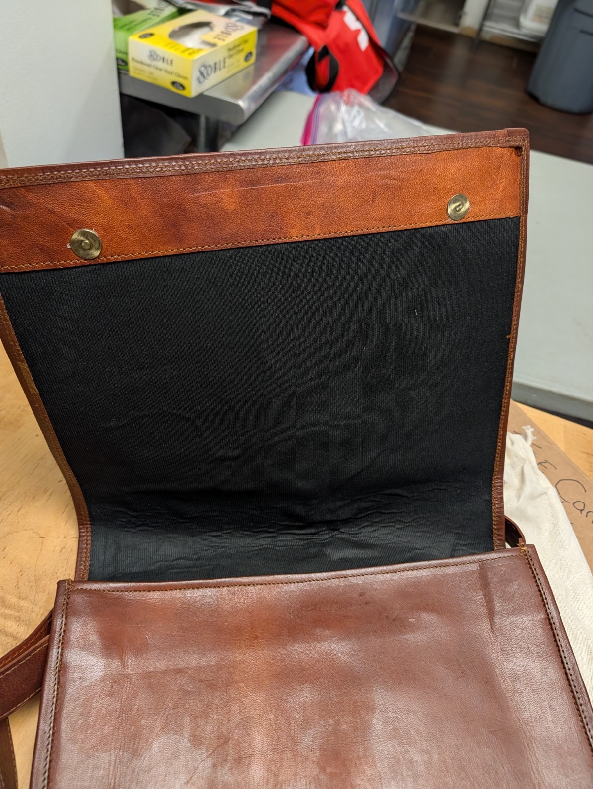 Emerson Leather Saddle Bag Work, Computer New