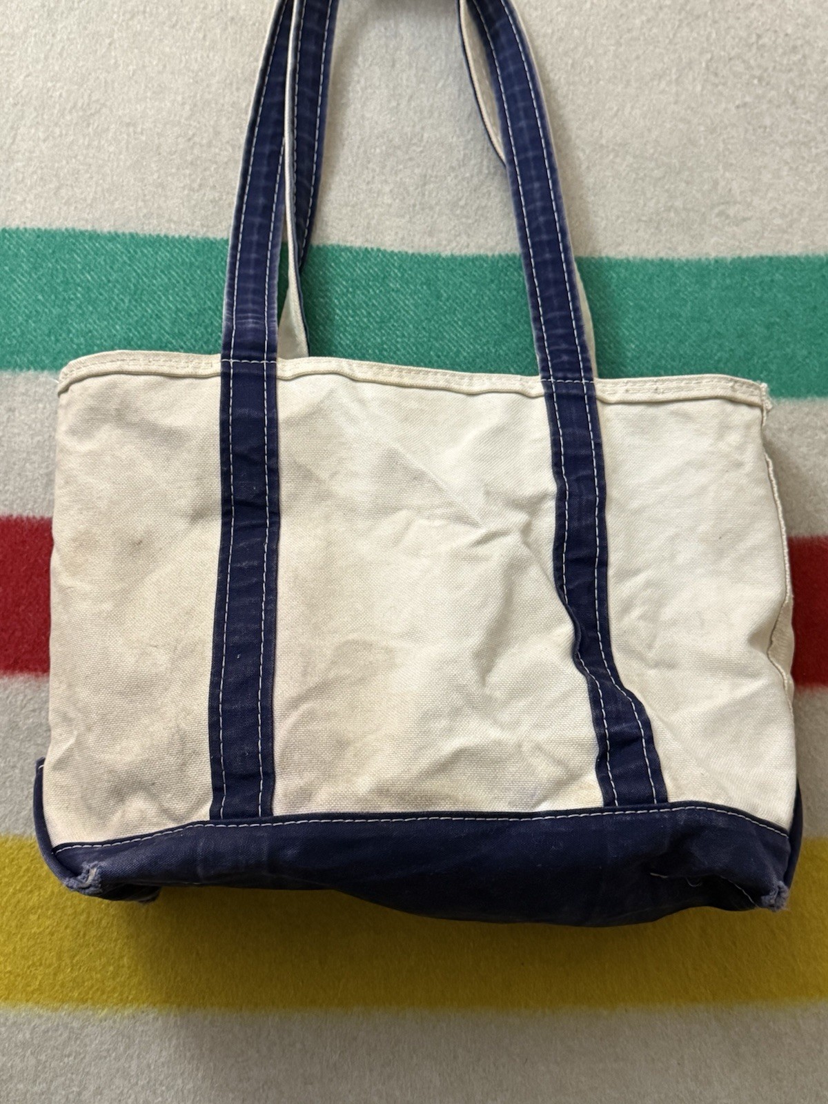 LL Bean Time Warner Cable Boat & Tote Bag 2010-2016 Era Employee Staff Indigo