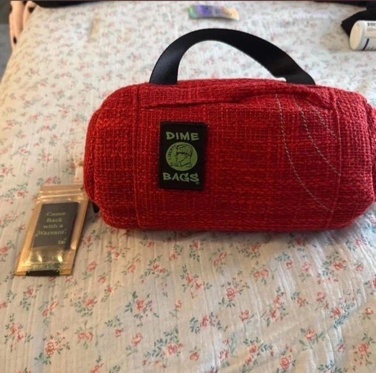 Dime Bags – 10” Red Padded Protective Smellproof Mini Duffel Bag