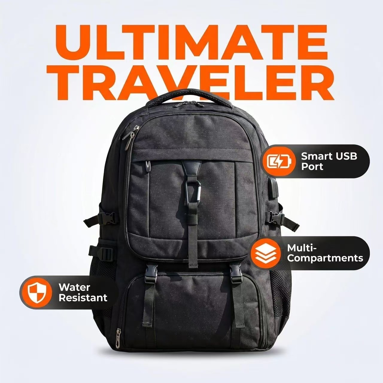Men’s Large Capacity Backpack – Spacious, Durable & Perfect for Travel or Work