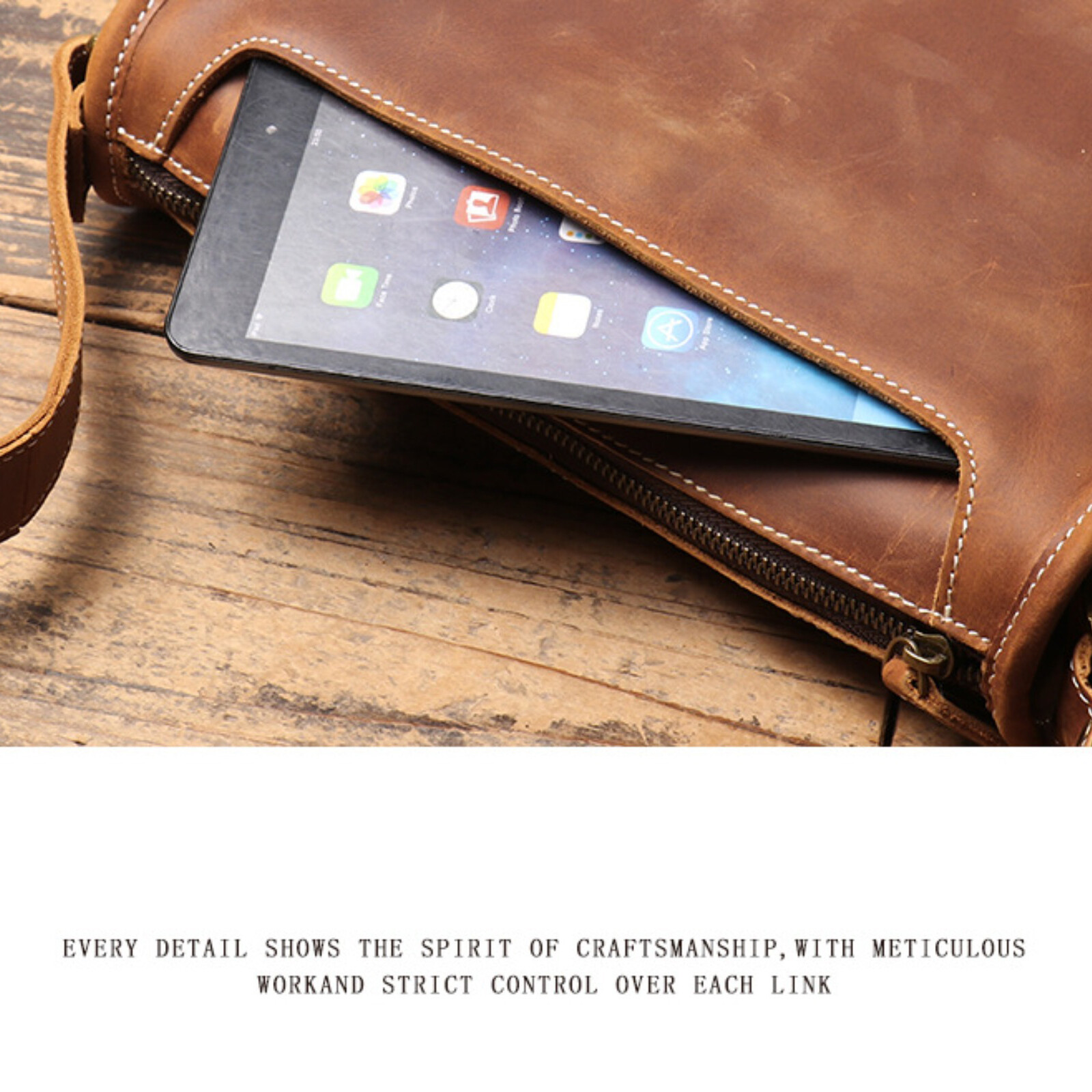 Men’s Leather Messenger Bag Crossbody Laptop Shoulder Satchel Business Handbag