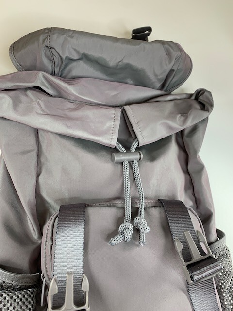 Fabletics The Cargo Backpack Gunmetal Grey Shine Unisex One Size NWT