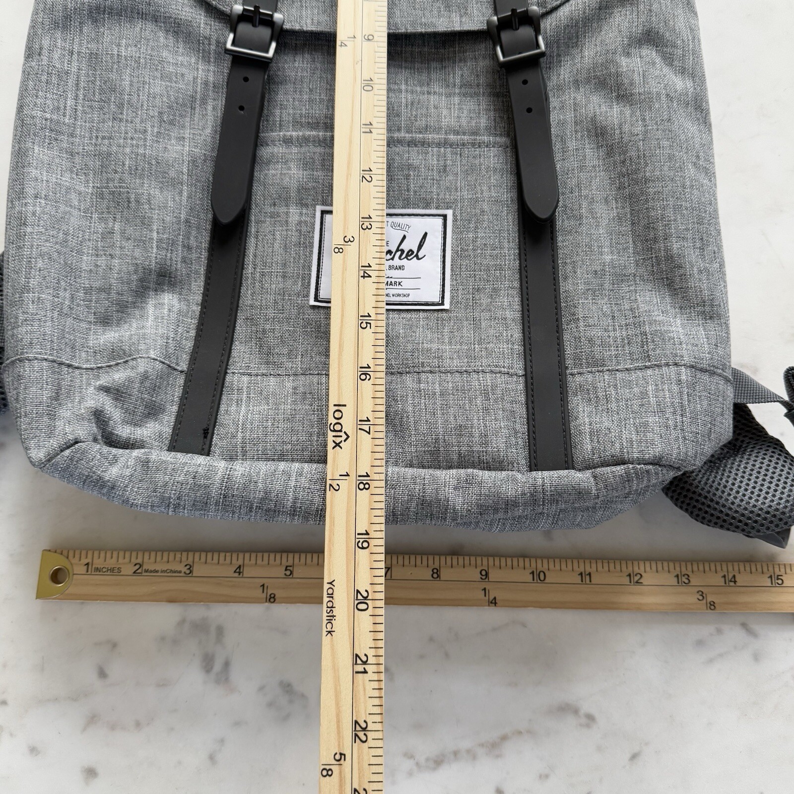 Herschel Supply Co Retreat Backpack Gray Raven Crosshatch company logo $100