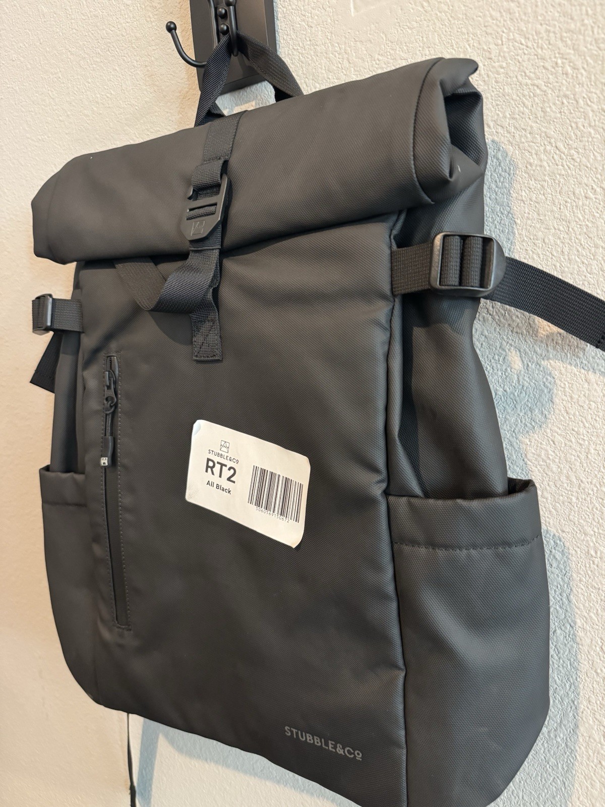 Stubble & Co The Roll Top Backpack in Black RTM3 20L