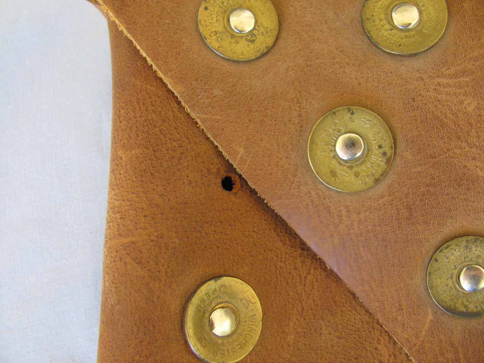 Hand Made Brown Leather Rustic Bag/Tote 12 Gauge Trim Pieces 15″T, 14″W, 1.5″D