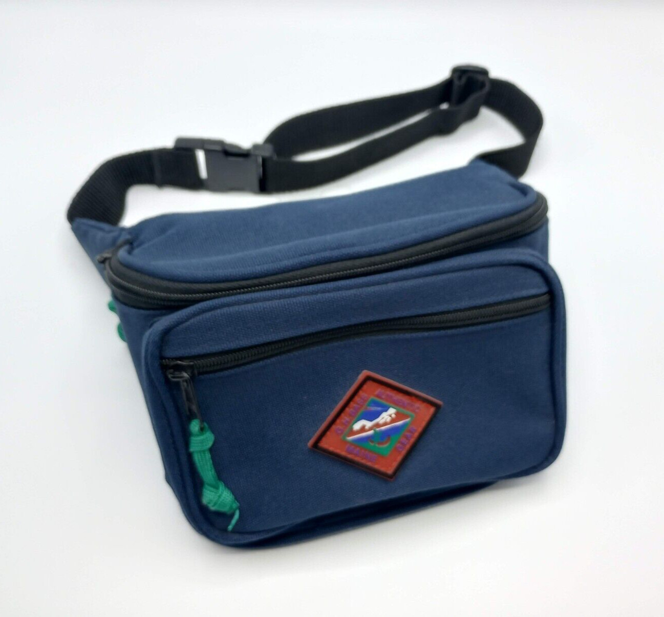 Vintage GH Bass Maine Gear Navy Fanny Pack Waist Bag Hiking Walking Travel