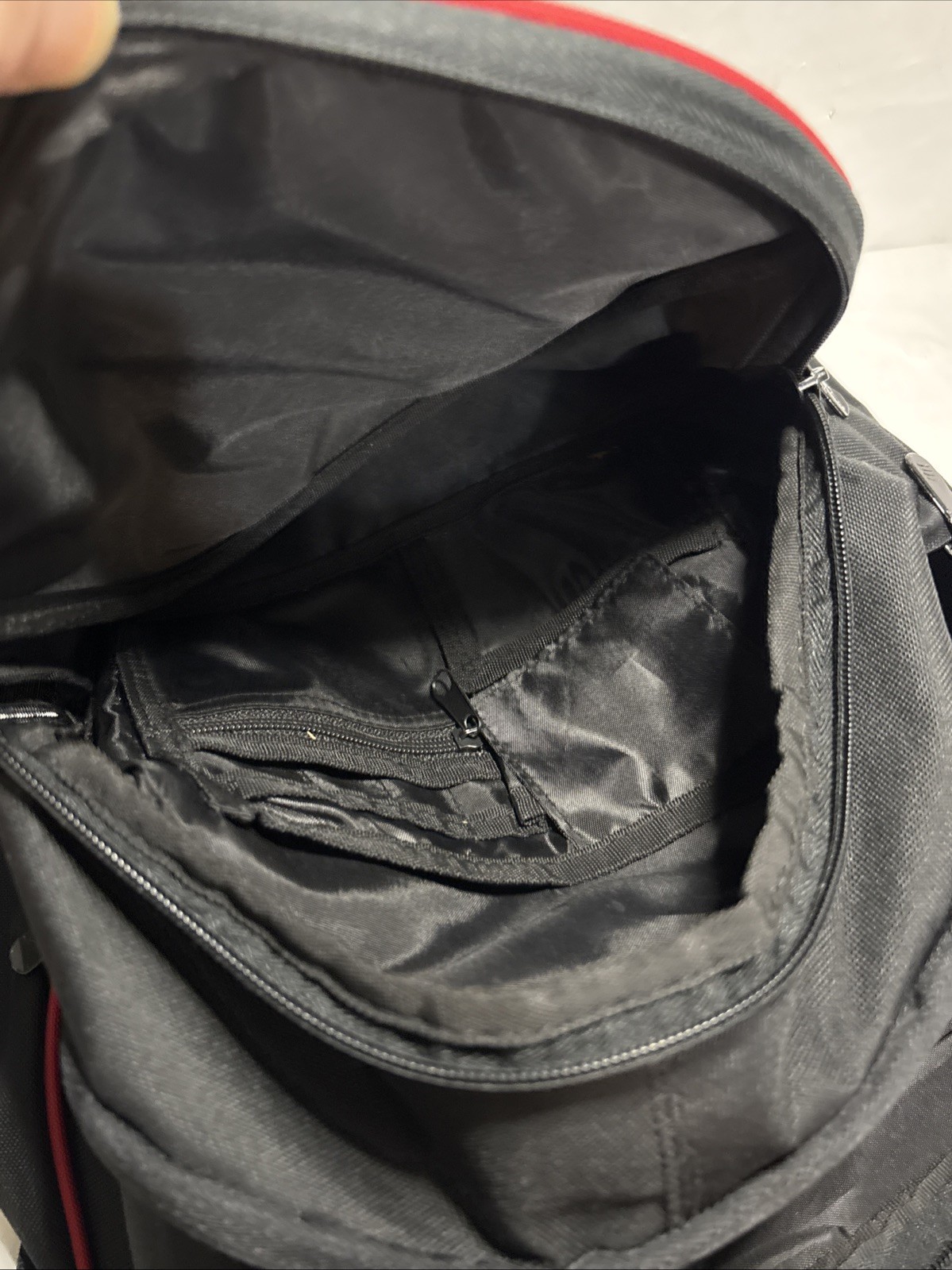 Nike Jumpman Jordan Laptop Backpack Navy Black Red. Metal Logo Emblem. Full Size