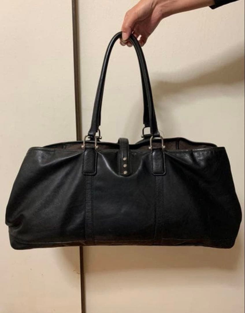 Wild Swans Large Black Tote Bag 62x28x21cm Used Japan