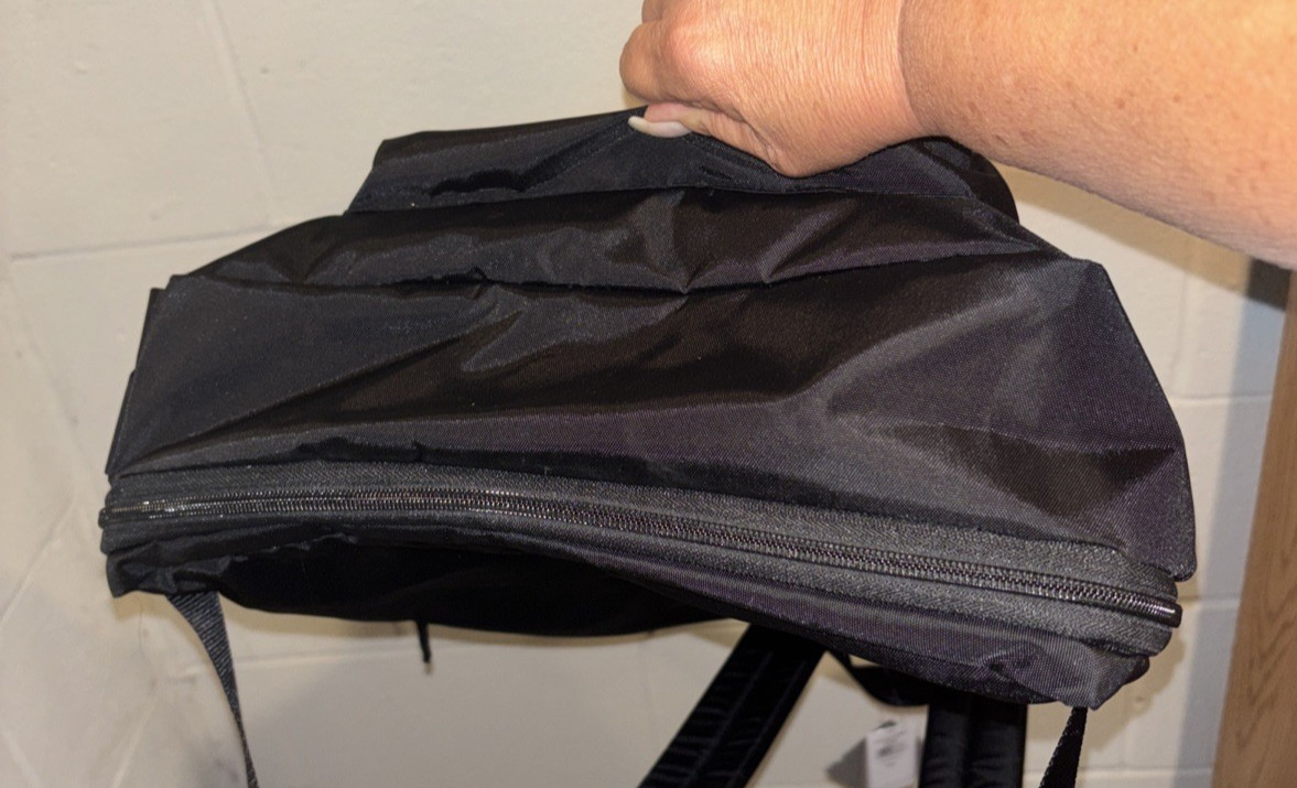 LL Bean Expandable Original Bookbag School Bag Black Reflective Backpack NWT
