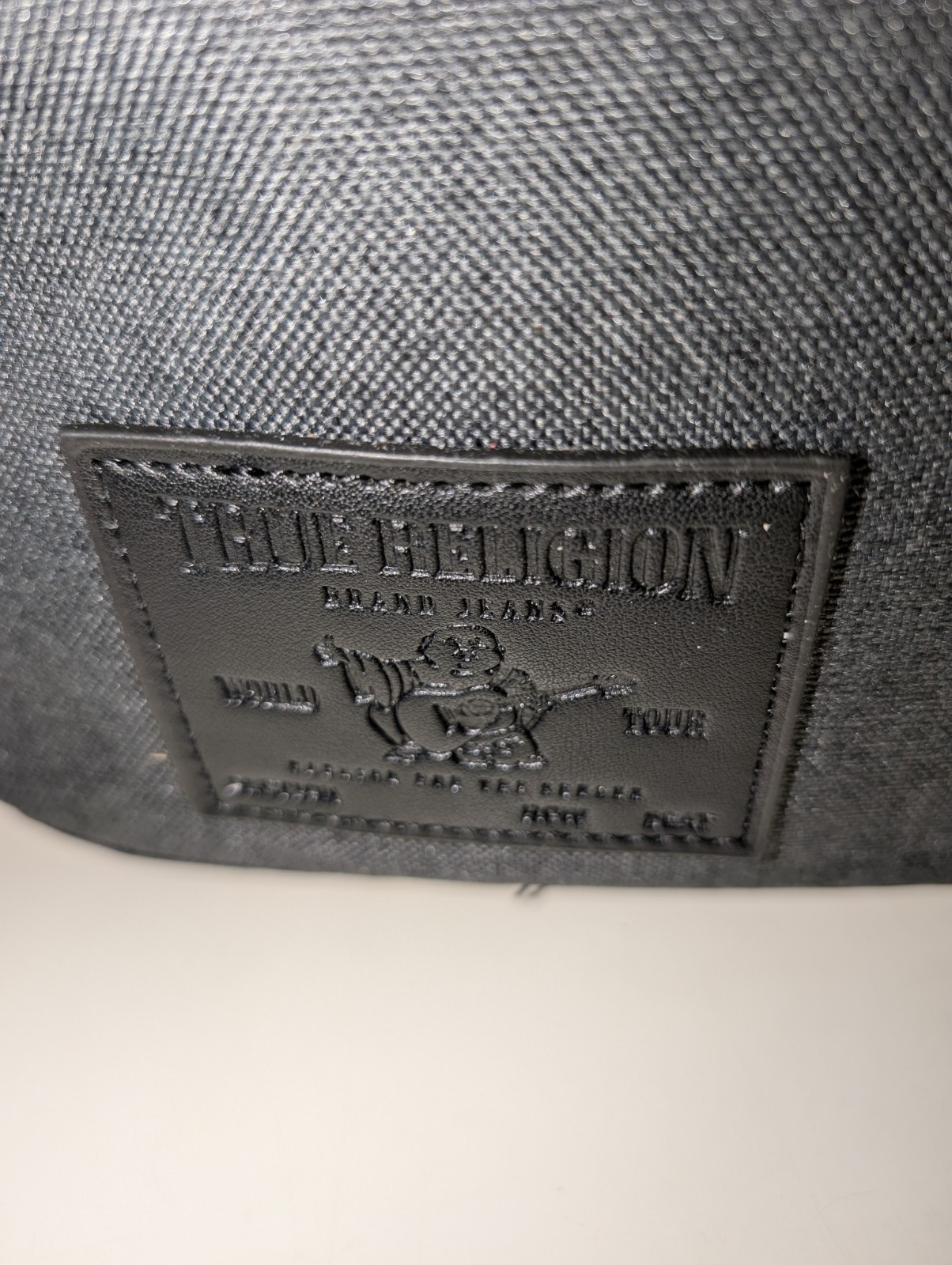 True Religion Crossbody Mens Sling Bag Gray Yeta 2.0 Buddha Logo Adjustable NWOT