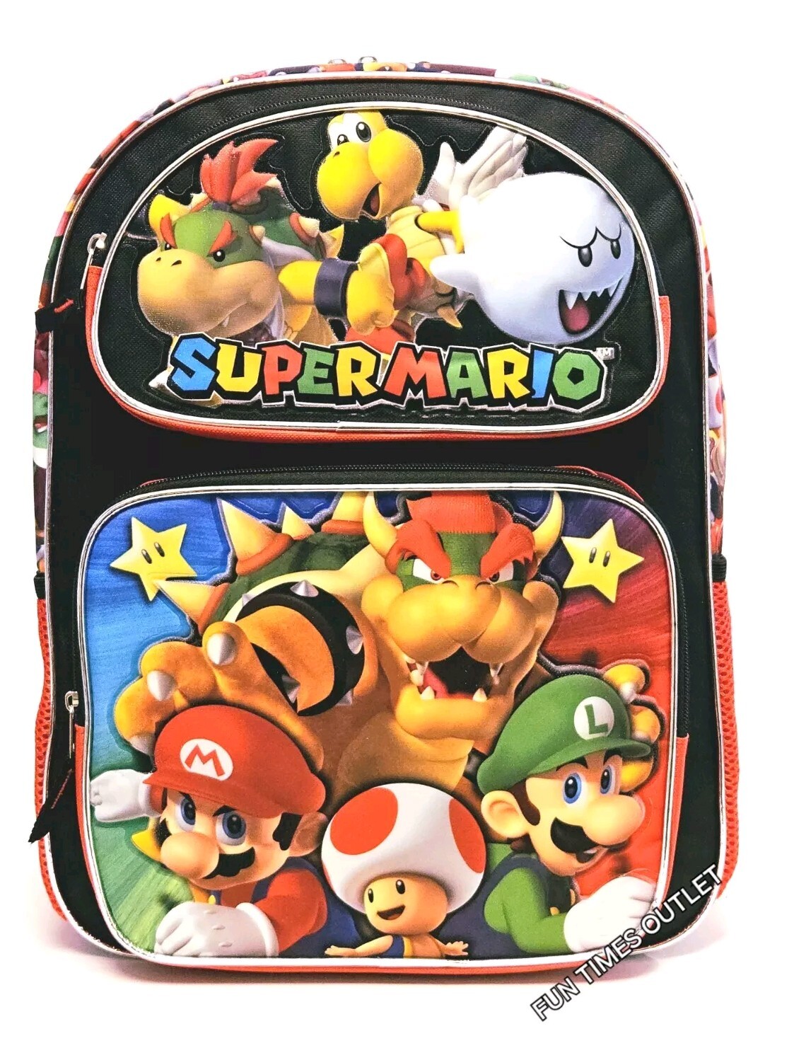 Nintendo Super Mario Bros Large 16″ School Backpack Luigi Browser Travel Bag New