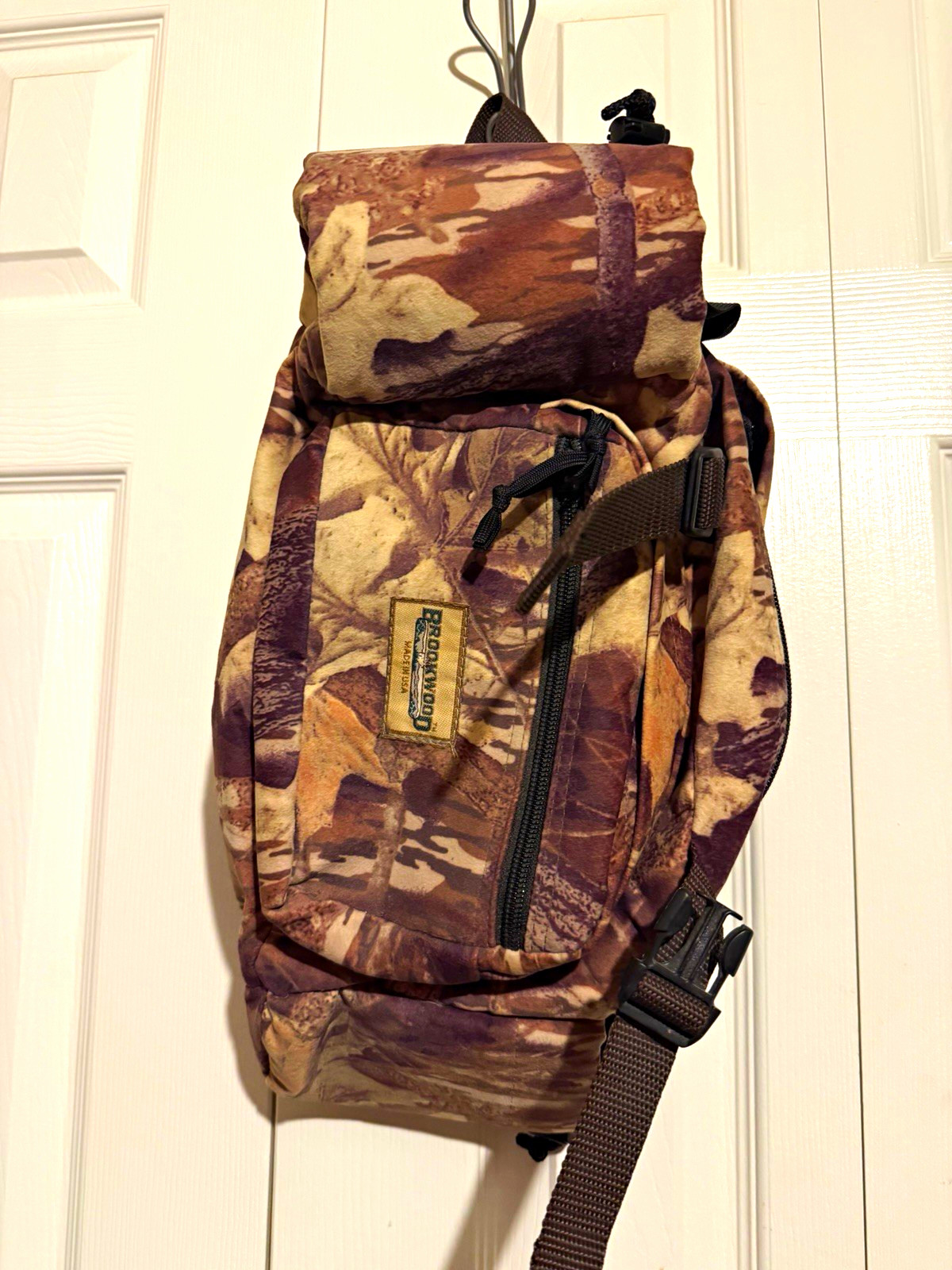 Browning Camo Sling Backpack Shoulder Bag Zip Closure Adjustable Strap Pockets