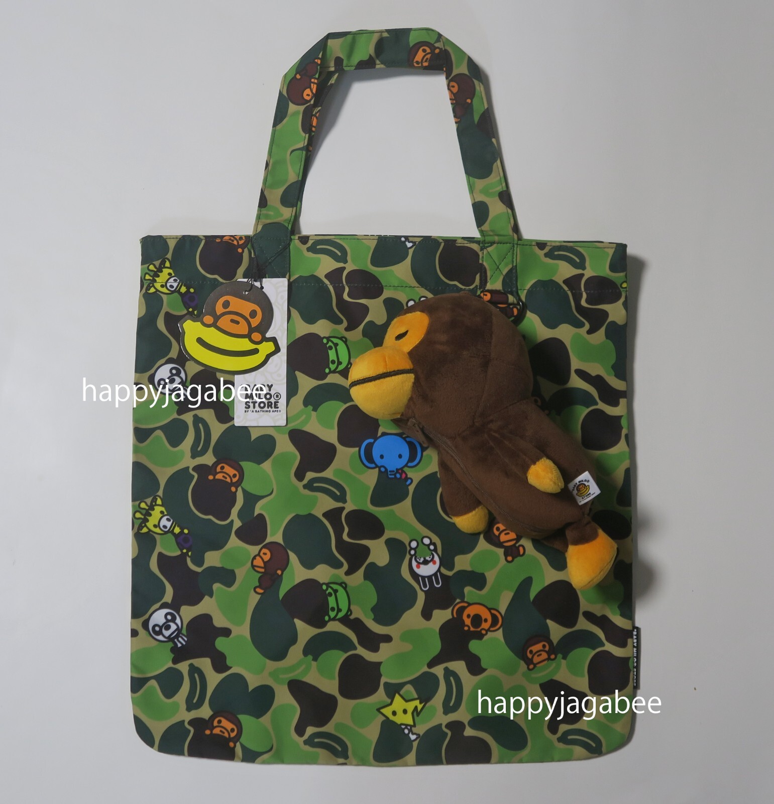 *A BATHNIG APE BABY MILO STORE BABY MILO PLUSH DOLL RECYCLE TOTE BAG AM20189335