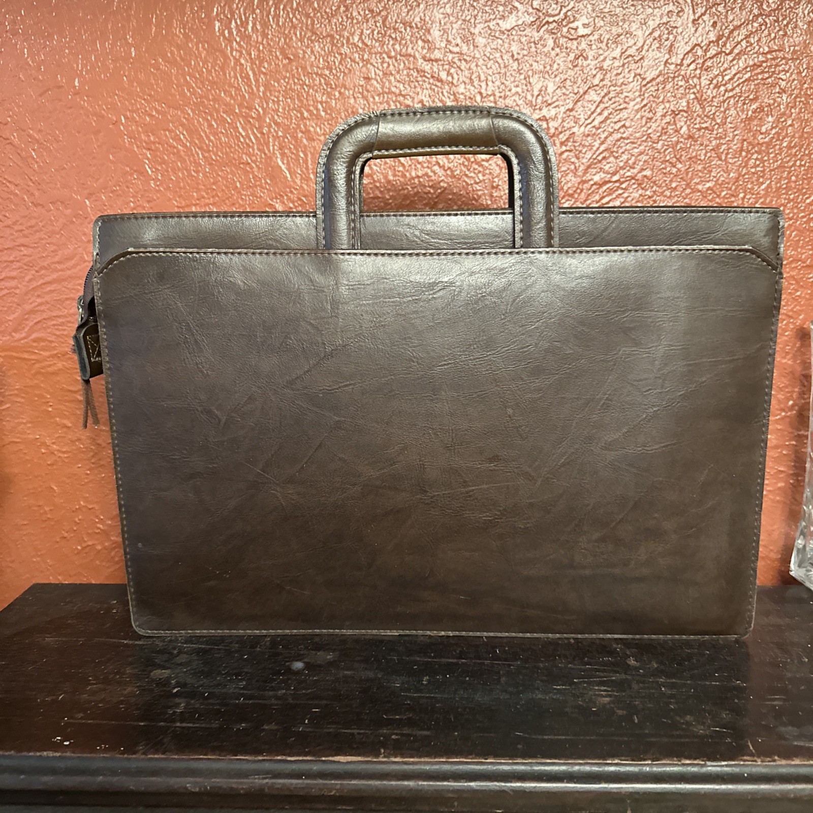 Vintage Hazel F-198 Attache Briefcase Brown Faux Leather 70s Office Retro USA