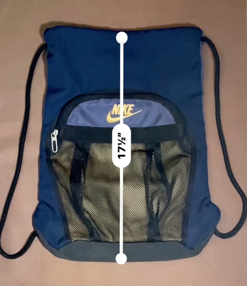 Nike Navy Blue Drawstring Backpack Black Mesh Cinch Sack Bag Gym Stadium Work