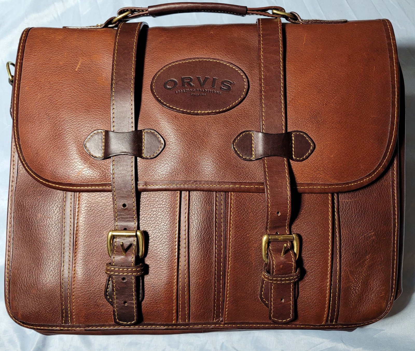 Orvis Leather Briefcase / saddle bag