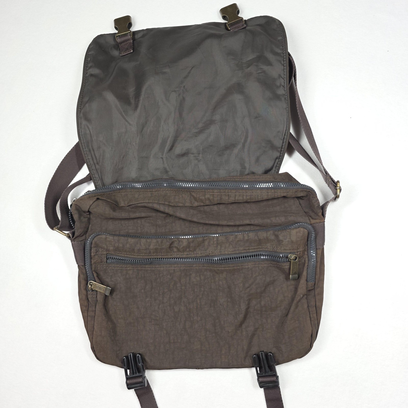 Camel Active Messenger Bag Mens Brown Nylon Crossbody Organizer Travel Commute