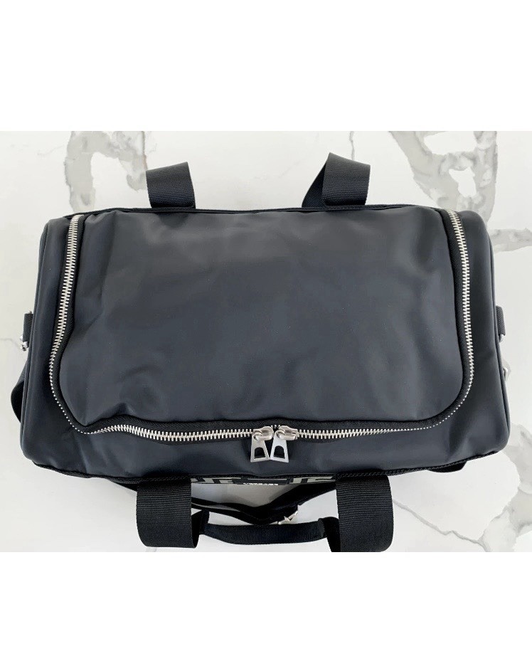 Versace Fragrances Black Duffle with Silver Tone Zipper Travel Overnight Gym Bag
